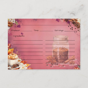Carte de recette sucre et épices