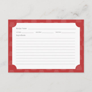 Carte de recette Tartan Rouge