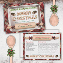 Carte de recette unique de gâteau de Noël Bûche de
