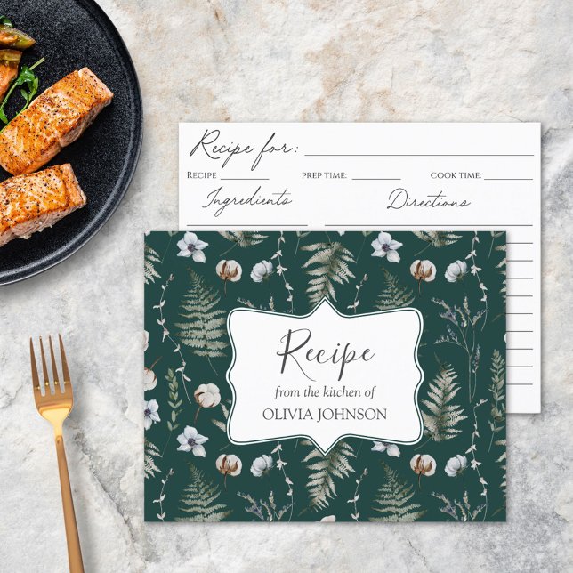 Carte de recette végétale Feuille de fleurs forest (In situ)