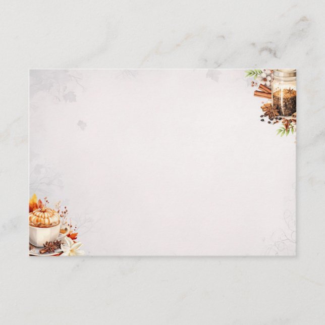 Carte de recette vide de base sucre et épices (Devant)