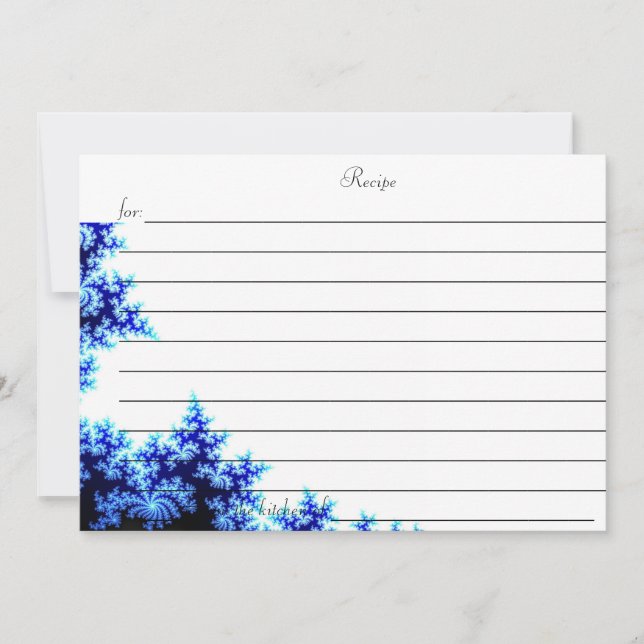 CARTE DE RECETTES (Devant)