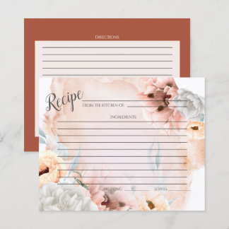 CARTE DE RECETTES | Aquarelle rustique Fleurs de c