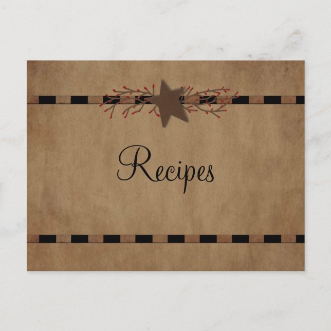 Carte de recettes Country Star (Devant)