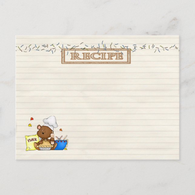 carte de recettes de chef en peluche (Devant)