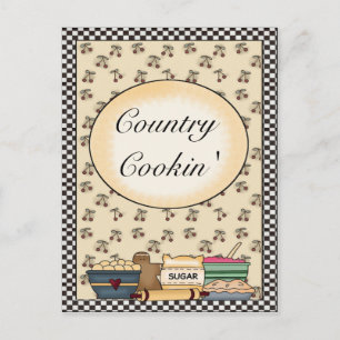 Carte de recettes de cuisine de campagne