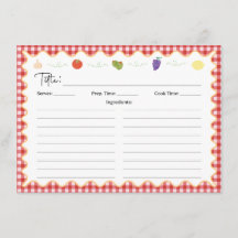 Carte de recettes de cuisine italienne classique