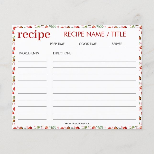 Carte de recettes de la grenade d'aquarelle médite (Devant)