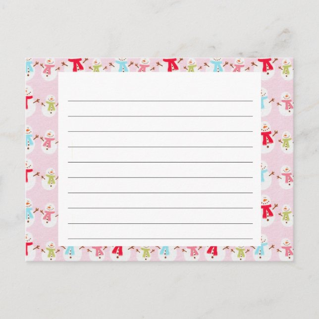 Carte de recettes de la saison des fêtes (Devant)