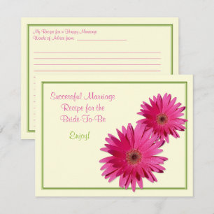 Carte de recettes de marguerite rose pour un maria