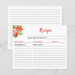 Carte de recettes de pastèque et grenade