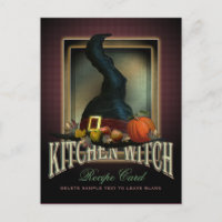 Carte de recettes de sorcière de cuisine