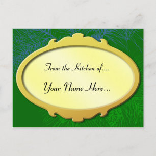 Carte de recettes de vacances pour pin vert