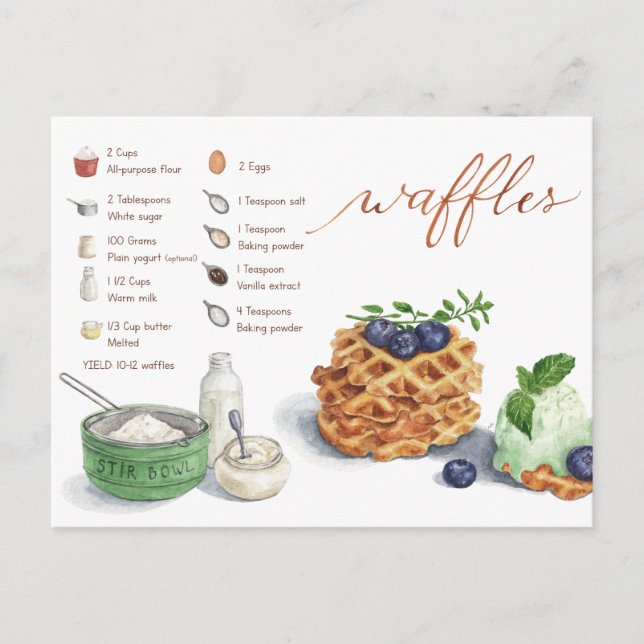 Carte de recettes gaufres (Devant)