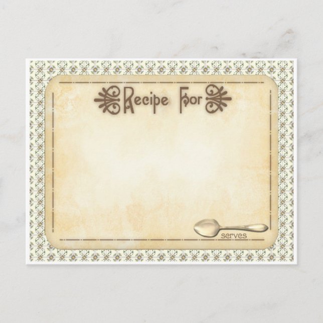 carte de recettes grand-mère vieux look (Devant)