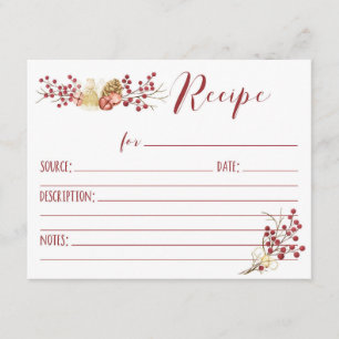 Carte de recettes Nature Berries & Bells Holiday R