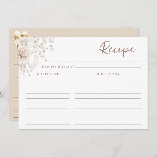 Carte de recettes Perles et Prosecco (Devant / Derrière)