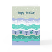 Carte de recherche Hanoukka Dreidels Menorah Lace