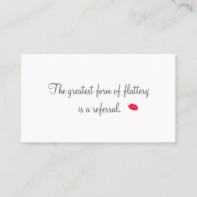 Carte de recommandation Cosmetologie Retro Kissing (Devant)