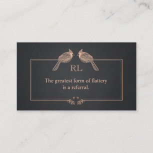 Carte de recommandation du client Monogramme d'ois