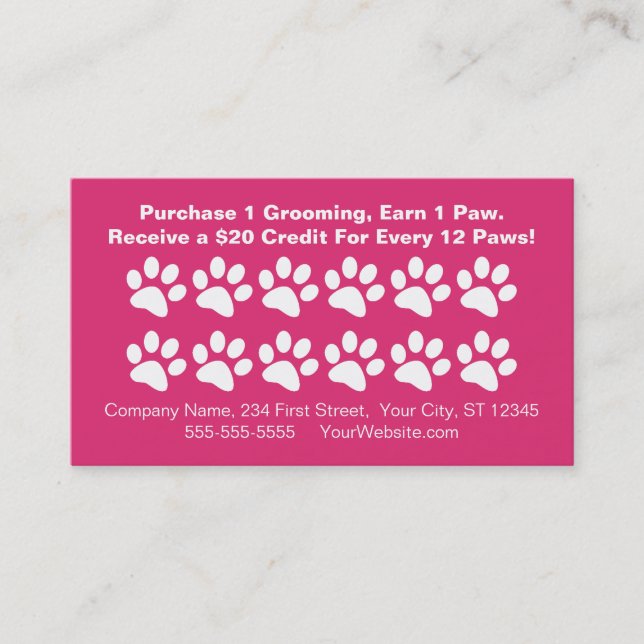 Carte de récompenses pour le chien Grooming - Loya (Devant)