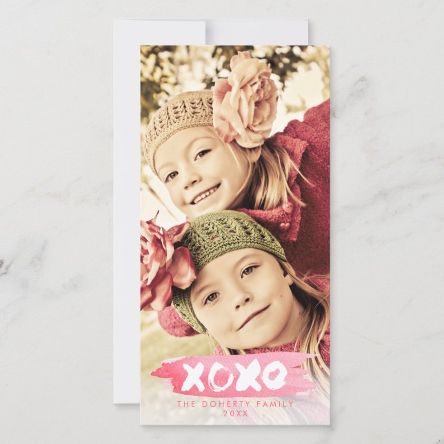 Carte de recouvrement de photo de Noël d'aquarelle (Devant)