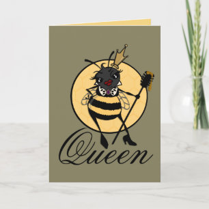 CARTE DE RÉCRÉTATION VERTICALE CUTE QUEEN BEE