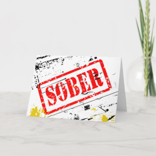 Carte de récupération Sobre Grunge Stamp Sobriety