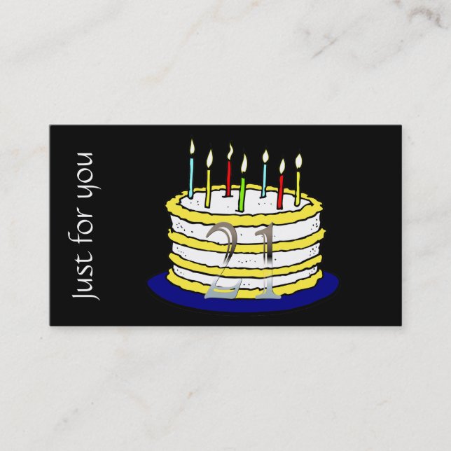 Carte De Réduction 21ème Gâteau d'anniversaire du certificat-prime (Devant)