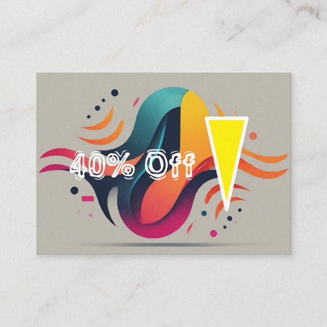 Carte De Réduction 40% d'économies incroyables ! (Devant)