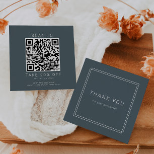 Carte De Réduction AVERY Bleu Nuit Foncé Code QR Entreprise Merci