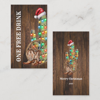 Carte De Réduction Billet de fête pour boisson gratuite Cactus de Noë