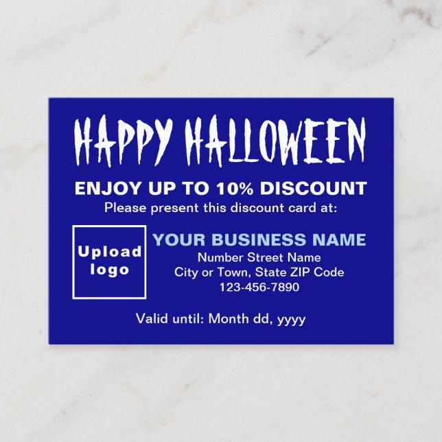 Carte de réduction Bleue d'Halloween d'affaires (Devant)