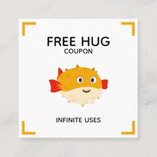Carte De Réduction Bon de câlin gratuit avec Puffy le poisson-globe