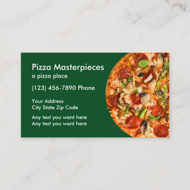 Carte De Réduction Bon de restaurant de pizza (Devant)