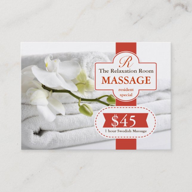 Carte De Réduction Bon de thérapie de massage (Devant)