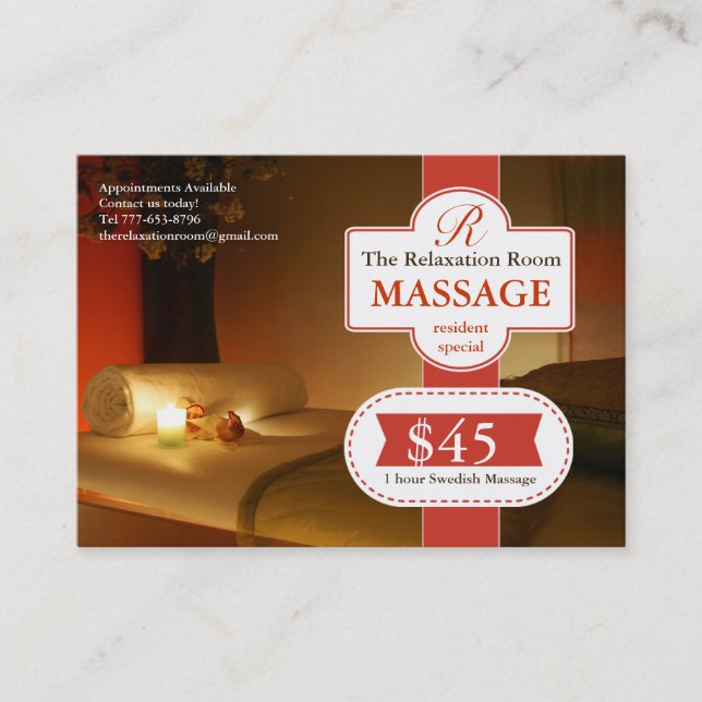Carte De Réduction Bon de thérapie de massage (Devant)