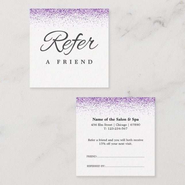 Carte De Réduction Bouilloire de luxe parties scintillant violet Salo (Devant / Derrière)