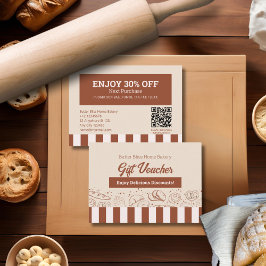 Carte De Réduction Boulangerie moderne classique Brown Beige