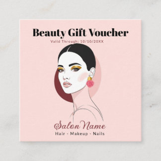 Carte De Réduction Cadeau de beauté rose Salon personnalisé