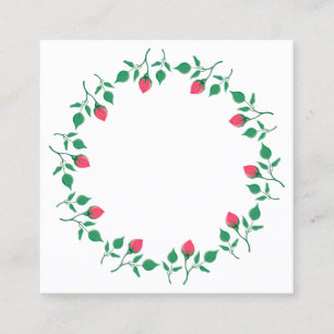 Carte De Réduction Cadre rond fleuri avec fleurs roses