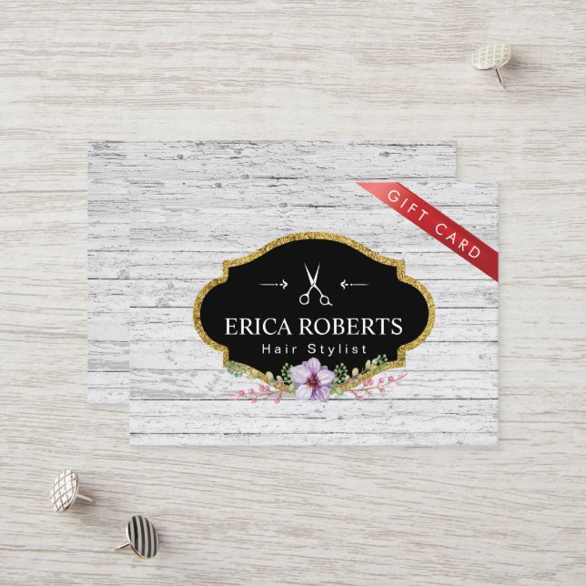 Carte De Réduction Certificat-prime - cru de coiffeur floral (Devant/Arrière en situation)