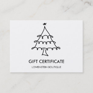 Carte De Réduction Certificat-prime mignon moderne d'arbres de Noël