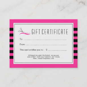 Carte De Réduction Certificat-prime personnalisable de salon de