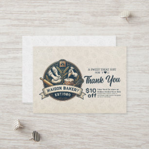 Carte De Réduction Chef Pâtissier Boulangerie Pâtisserie Merci Code P