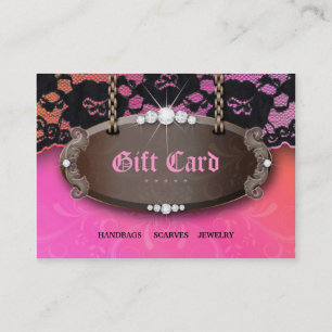 Carte De Réduction Chèque-cadeau d'orange de rose de mode de dentell