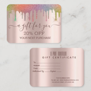 Carte De Réduction Chic Elegant Parties scintillant colorée Drivers R