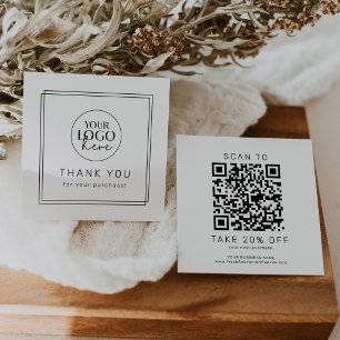 Carte De Réduction Code QR de logo minimaliste moderne Avery Merci