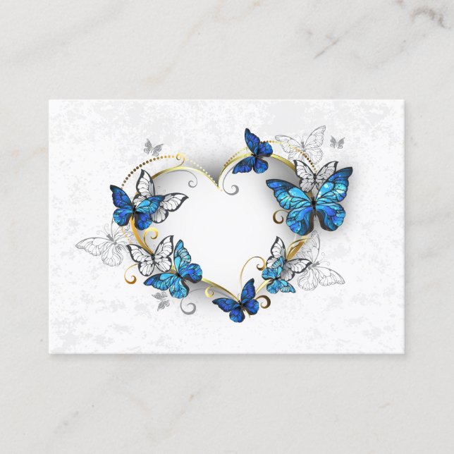 Carte De Réduction Coeur bijoux avec papillons Morpho (Devant)