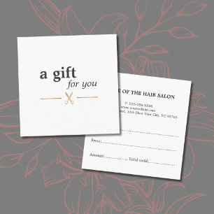 Carte De Réduction Coiffeur chic élégant simple de blanc d'or de Fa